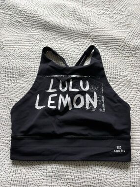 Lululemon Energy High Neck Longline Bra Black - Size 6 - Ed Curtis Collab